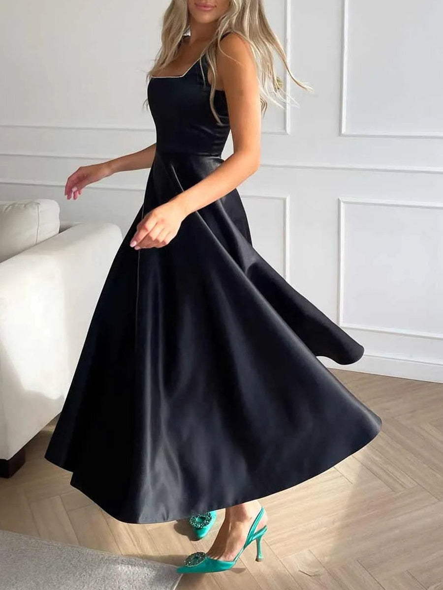 Dam Cocktailklänning A-Linje Polyester Elegant-2
