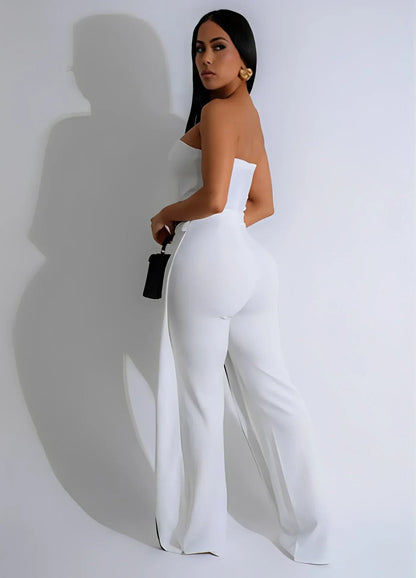 Dam Jumpsuit Elegant Mjuk Polyester Spandex-3