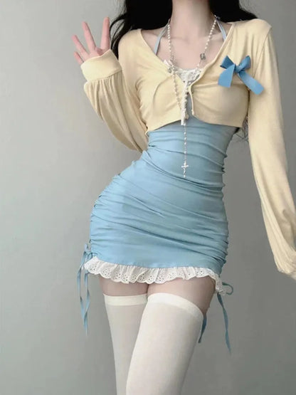 Kvinnors Miniklänning Rektangulär Halsringning Polyester-4