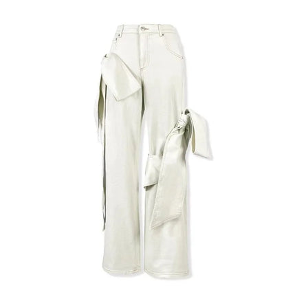 Variant image for Snygga Byxor Dam Kort Stil Polyester Denim med Fickor-4