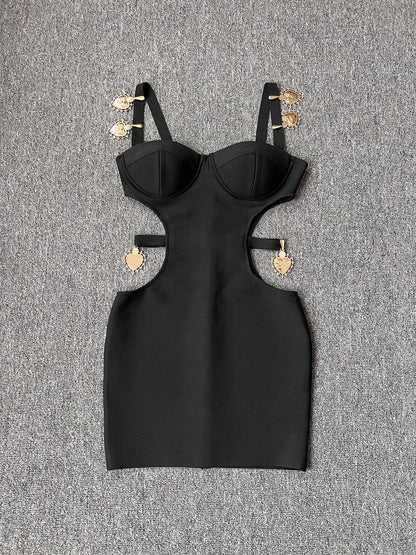 Kvinnors Miniklänning Figurnära V-Formad Polyester-3