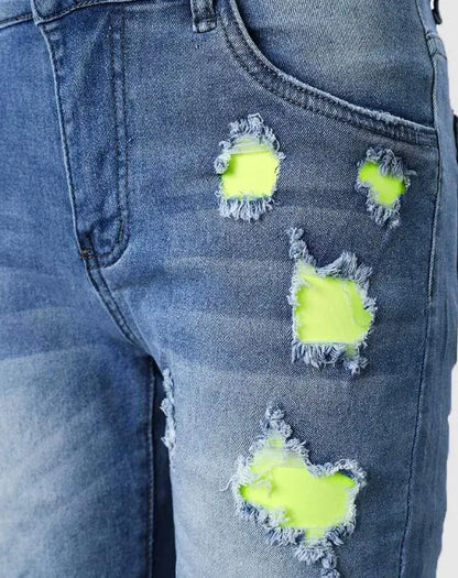Dam Shorts Knappstängning Polyester-4