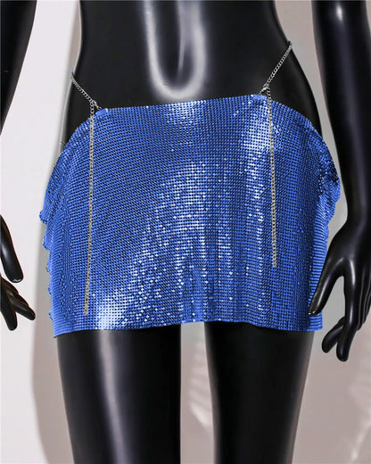 Variant image for Dam Minirock Avslappnad Stil Paljetter Polyester Elastan-4