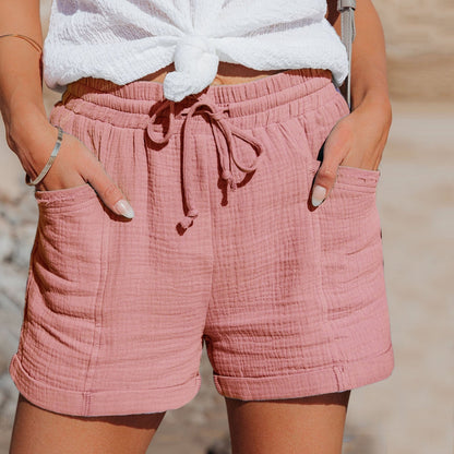 Herr Shorts i Bomull med Elastisk Midja – Lätta och Andningsbara Sommarshorts för Fritid och Sport 10