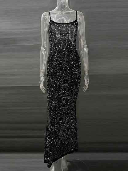 Variant image for Lång Klänning Dam Golvlängd Spaghetti Remmar Polyester-5