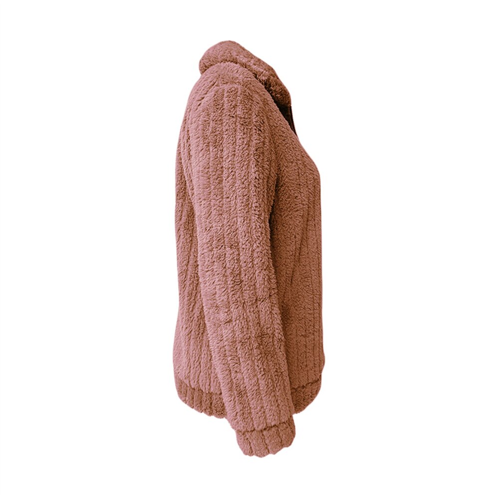 Lång Kofta Dam med Blixtlås i Ullblandning för Höst och Vinter-3