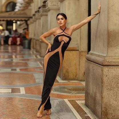 Maxiklänning Dam Med Mantel Silhuett Polyester Lång Klänning-3