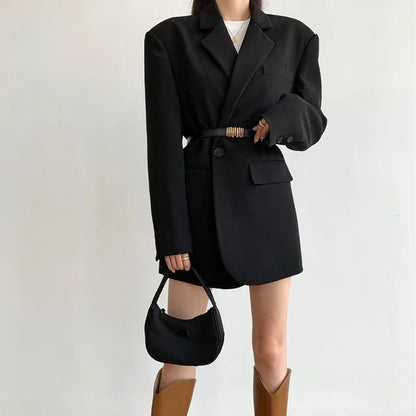 Kvinna Blazer Smal Passform Syntetfiber-4