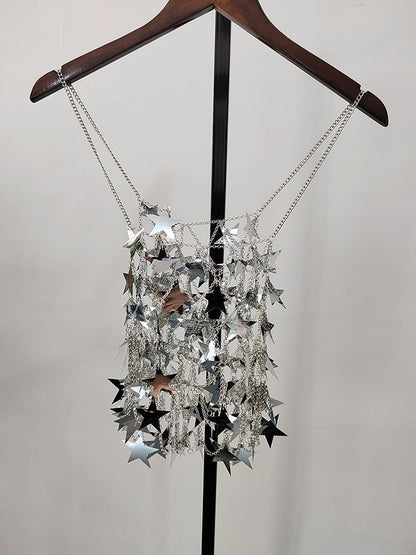 Kvinnors Stjärnformad Smycke Monokrom Metall-6