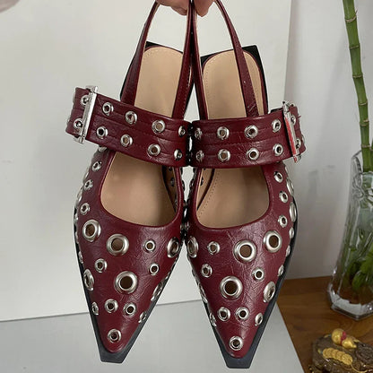 Dam Mules Bekväm PU Sandal Elegant Gummisula 6