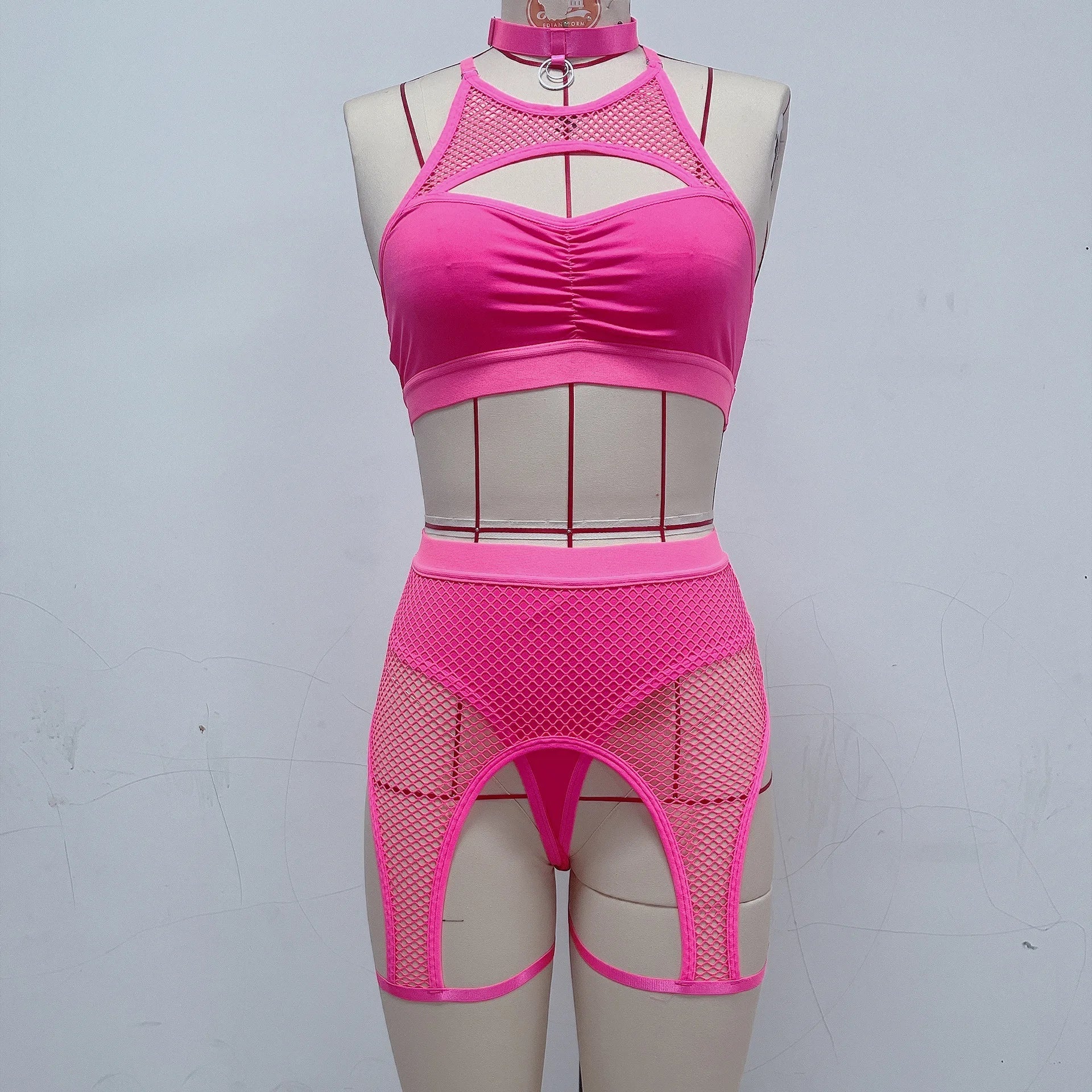 Snygga Damunderkläder Set Monokrom Polyester Sexiga Underkläder-5