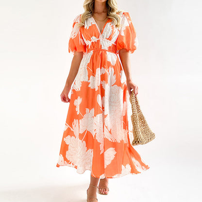 Dam Midi Klänning Luftig Design 100% Bomull Elegant Sommarmode 2