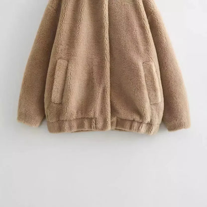Damjacka Överdimensionerad Teddy Mjuk Fleece för Kalla Dagar-6