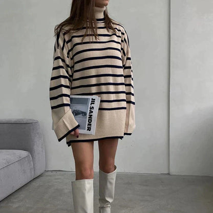 Dam Tröja Luftig Design med Krage i Högkvalitativ Bomullsblandning-4