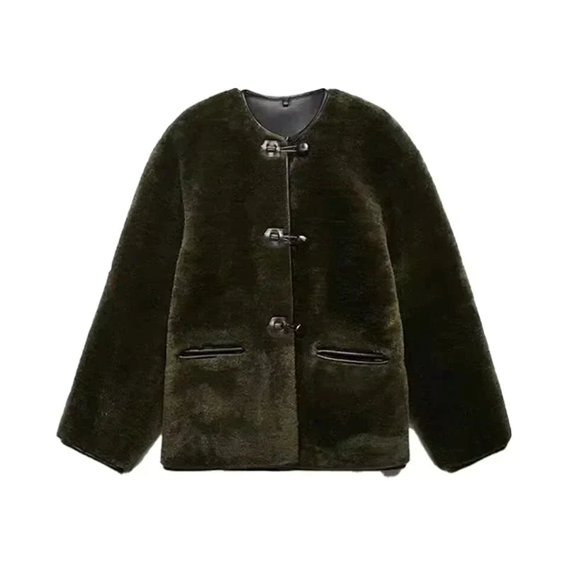 Dam Kappa Beige Vinterkappa med En Knapp – Mjuk Blandning, Avslappnad Passform, För Kalla Dagar 6