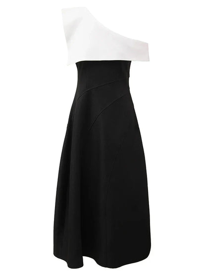 Kvinnors Midi Klänning A-linje Bomullsblandning-5