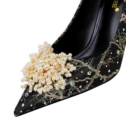 Kvinnors Stiletto Skor Geometrisk Design PU-material-4