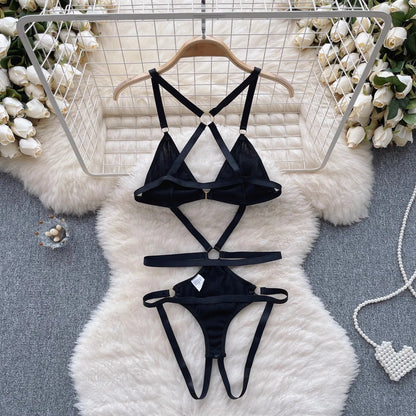 Dam Teddy Förförisk Design Hög Midja Polyester-2