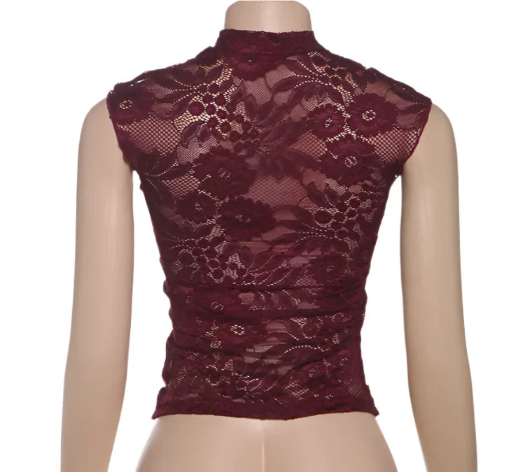 Dam Festtopp med Vågmönster Polyester Spandex-4