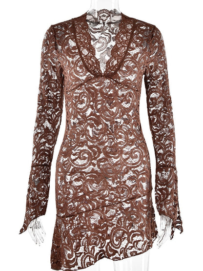 Variant image for Dam Miniklänning Transparent Spandex med Långa Ärmar-2