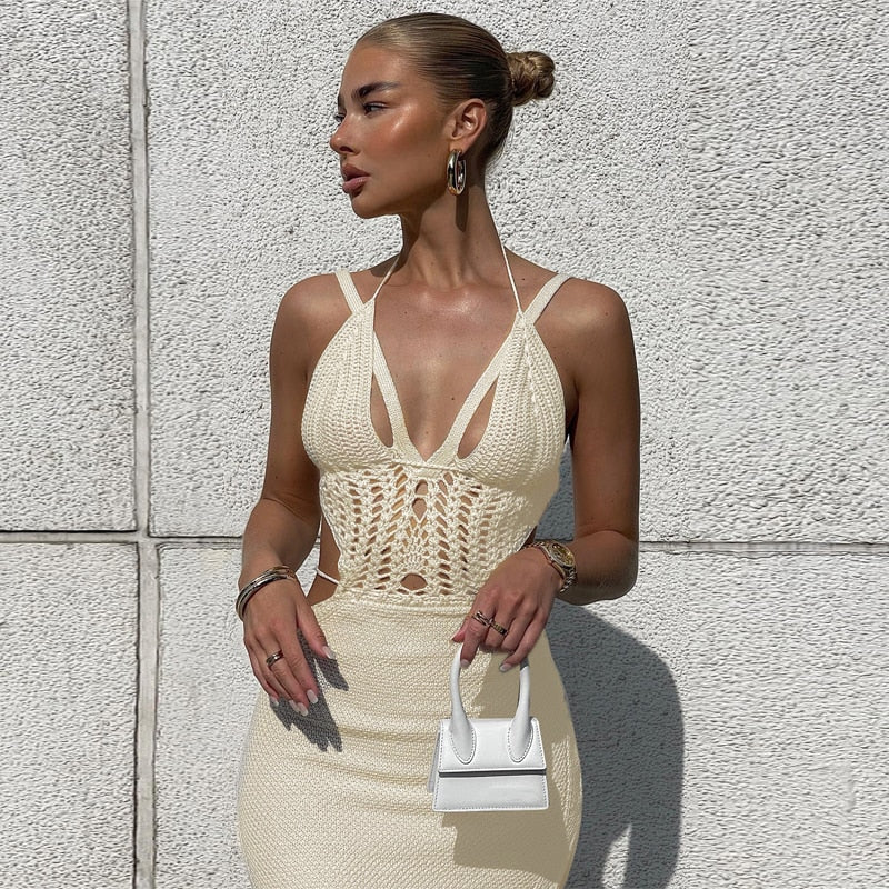 Kvinnors Miniklänning Avslappnad Silhuett Syntetfiber V-Ringning Utan Ärmar-4