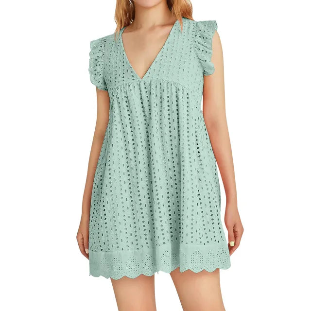 Kvinna Klänning Modern Bomull-6