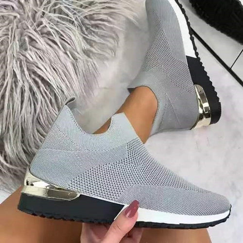Dam Sneakers Lågtopp Andningsbar Textil med Vadderad Fotbädd-1