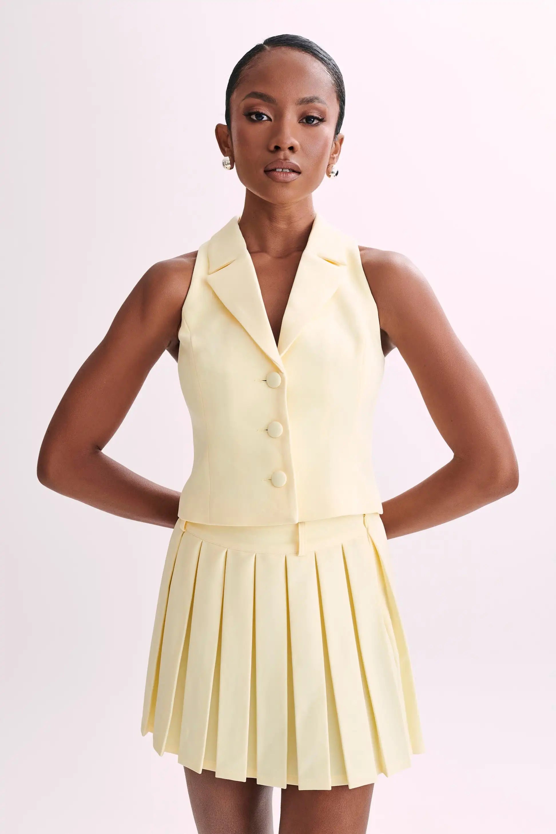 Variant image for Dam Nattkjol Set Ärmlös Polyester med Knappdekoration-1