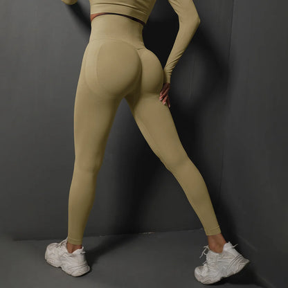 Dam Aktiva Byxor Hög Midja Andningsbart Spandex Nylon-4