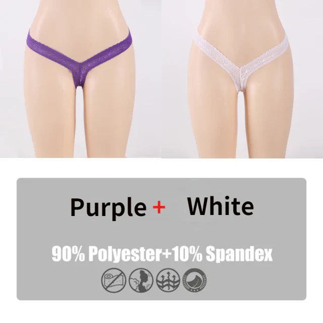 Dam G-sträng Monokrom Spets Nylon Spandex-6