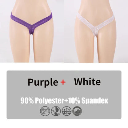 Dam G-sträng Monokrom Spets Nylon Spandex-6