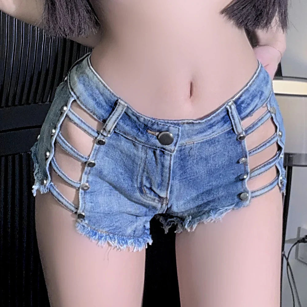 Dam Shorts Set Håldekoration Bomull Spandex-1