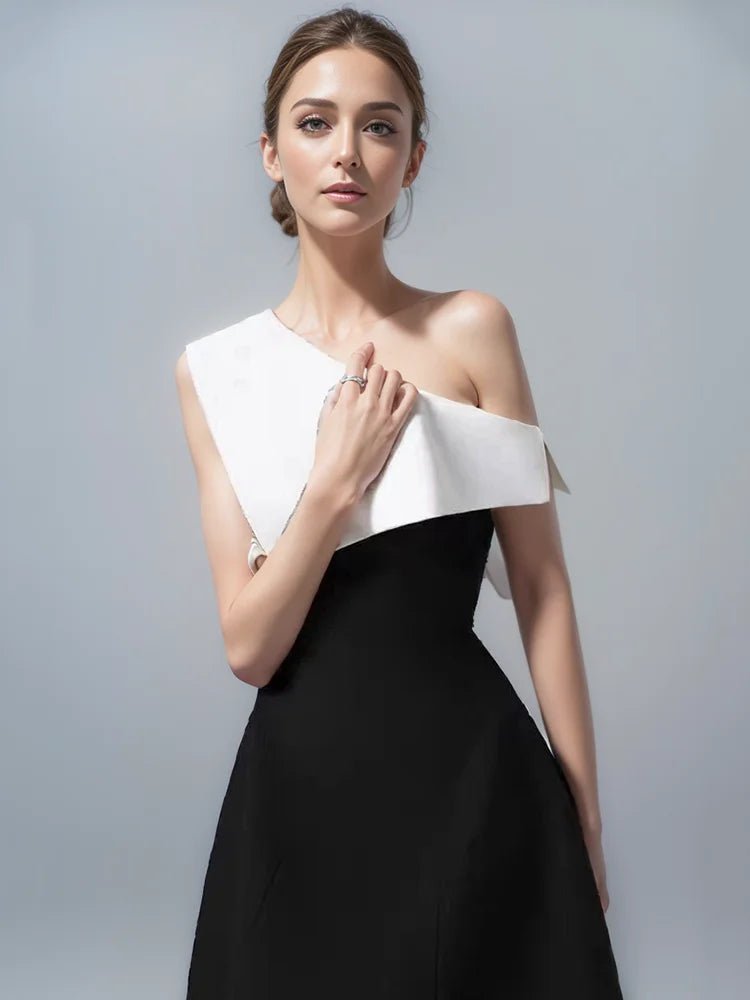 Kvinnors Midi Klänning A-linje Bomullsblandning-3