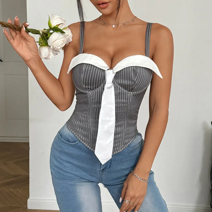 Dam Bustier Trendig Spaghettirem Polyester och Spandex-1