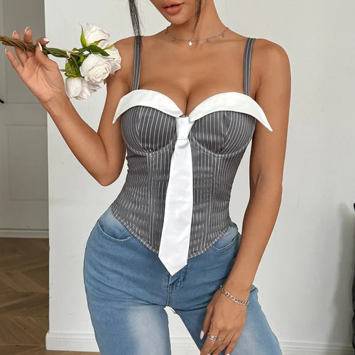 Dam Bustier Trendig Spaghettirem Polyester och Spandex-1