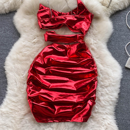 Kvinnors Mini Klänning Spaghetti Band Bomull Polyester Slim Fit-5