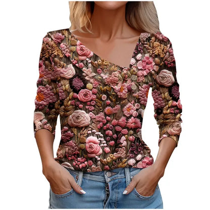 Vit Dam Blus Lätt Luftig Polyester Avslappnad Passform-2