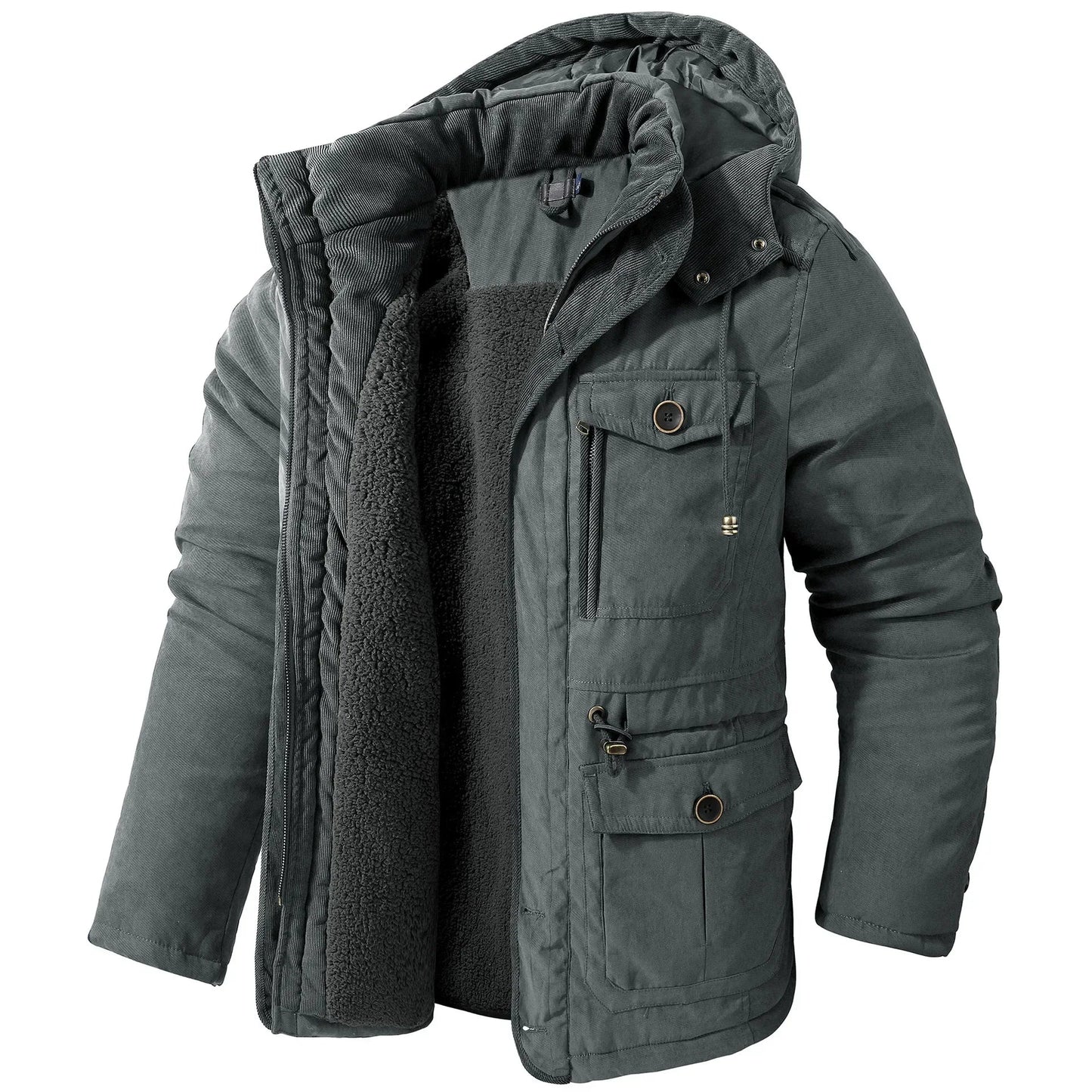 Variant image for Dam Vinterparka Militärstil Sherpa Foder-51