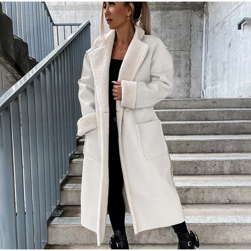 Damjacka med Vändkrage och Fickor i Polyester 8