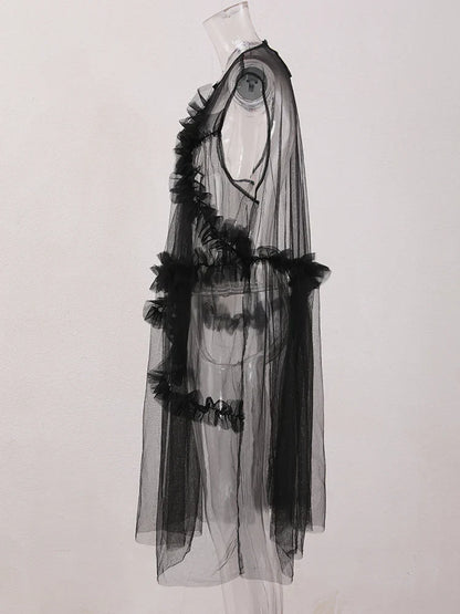 Dam Klänning Midi Enkel Design Bomullspolyester-3