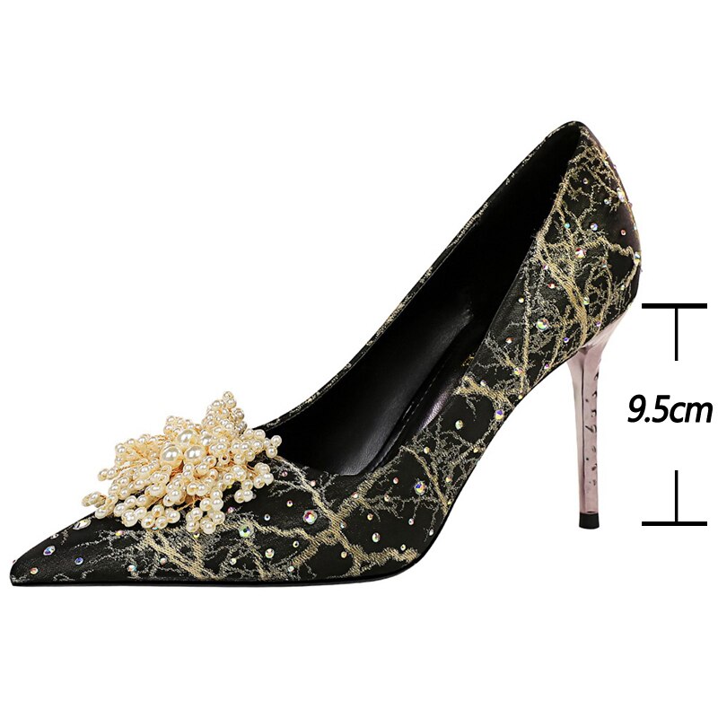 Kvinnors Stiletto Skor Geometrisk Design PU-material-5