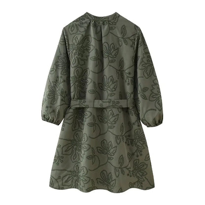 Kvinna Midi Klänning A-Linje Polyester Elegant Casual 2