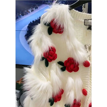 Lång Kofta Dam Blommig Acetat Cardigan med Långa Ärmar-5