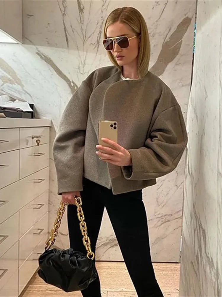 Variant image for Damjacka i Ull med Quiltat Foder Elegant Stoppad Design-1