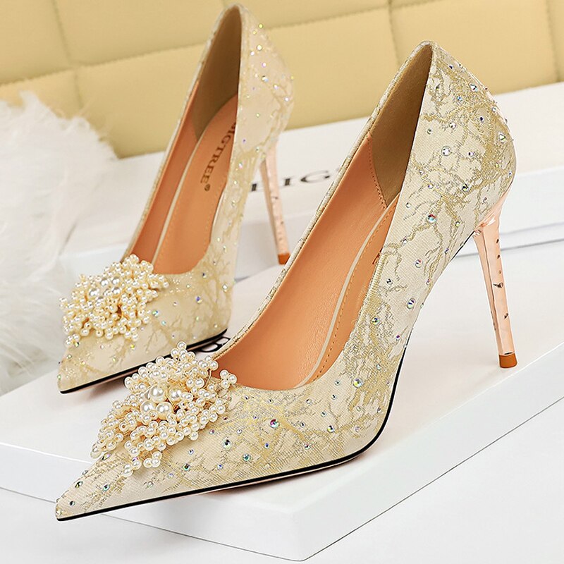 Kvinnors Stiletto Skor Geometrisk Design PU-material-6