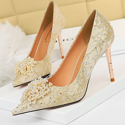 Variant image for Kvinnors Stiletto Skor Geometrisk Design PU-material-11