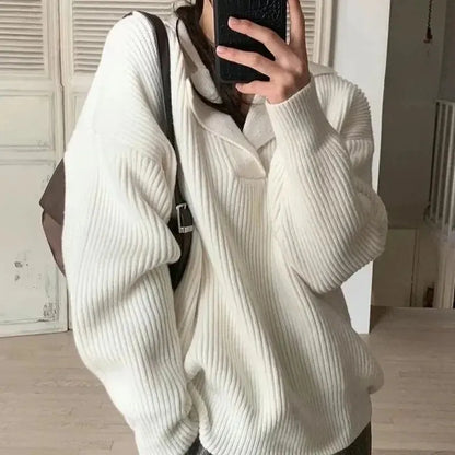 Lång Kofta Dam i Vit Stickad Akrylblandning – Långärmad, Mångsidig Design för Vår och Höst 10