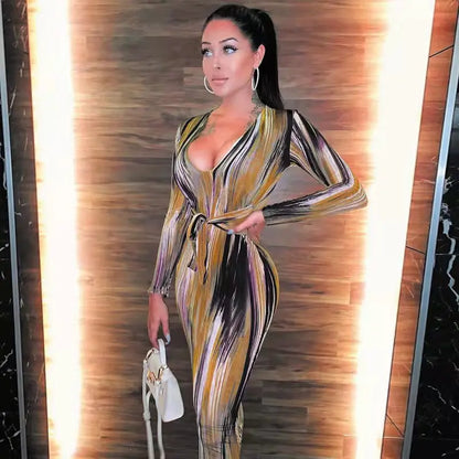 Variant image for Kvinnors Midi Klänning V-ringning Polyester Skräddarsydd-37