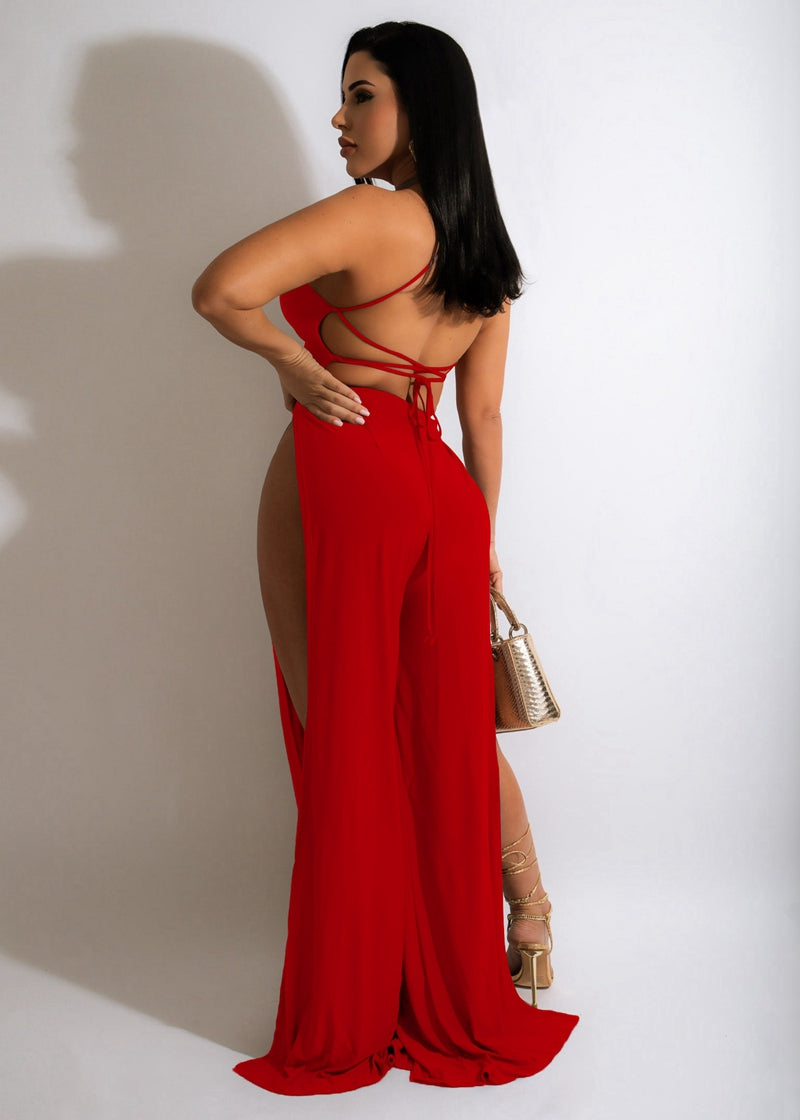 Dam Jumpsuit Bred Ben Utskuren Ärmlös Spandex-5