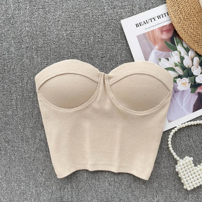 Festtoppar Dam Bustier Kort Akryl med Blomma-5